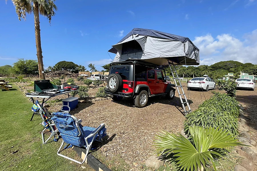 This is one of the key reasons to rent a car with a camper tent top on Maui.